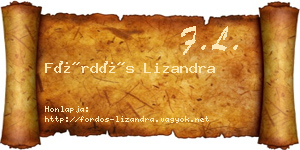 Fördős Lizandra névjegykártya